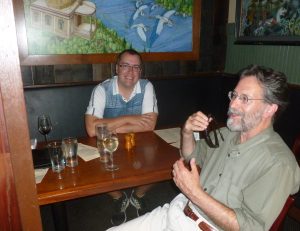 The University of Portlands Dr. Sam Holloway and Brian Doyle at the St. Johns Pub